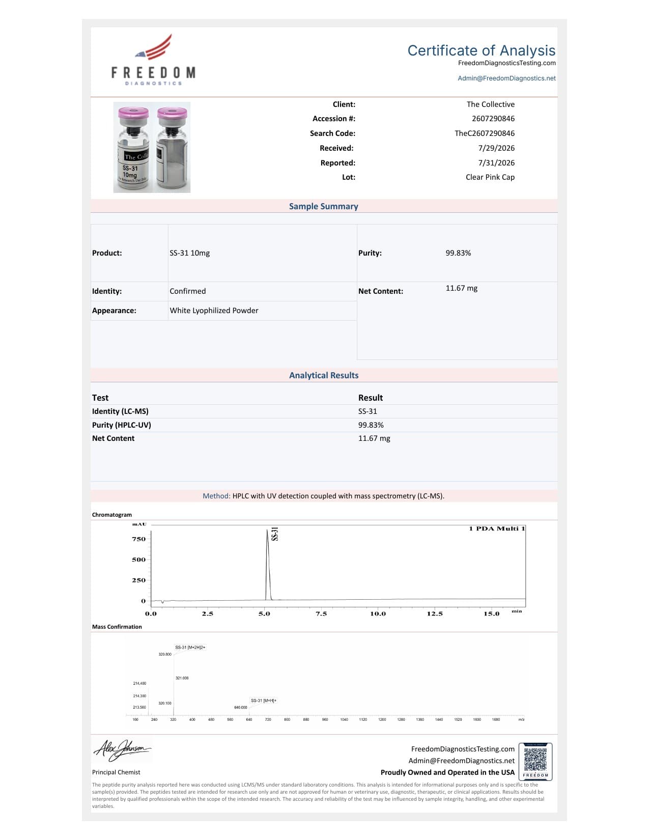 SS-31 10mg COA